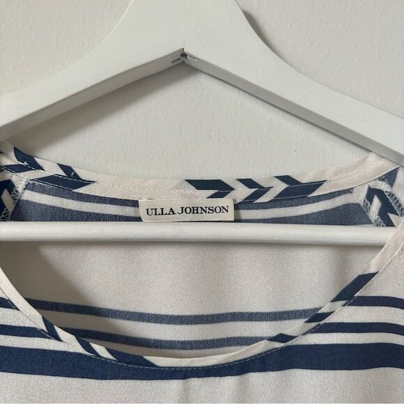 Ulla Johnson Jetty Sailor Stripe Silk Blend Top Size 8 - Picture 3 of 6